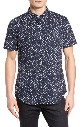Men's Bonobos Slim Fit Floral Print Sport Shirt R - Blue