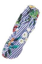 Cara Floral Stripe Knot Head Wrap, Size - Green
