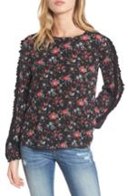 Women's Bp. Ruffle Trim Floral Print Top - Black