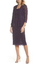 Women's Alex Evenings Lace Dress & Jacket (similar To 14w) - Purple