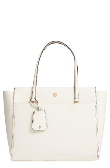 Tory Burch Parker Leather Tote - White