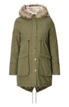 Women's Noppies Malin Maternity Jacket With Faux Fur Trim X-large - Green