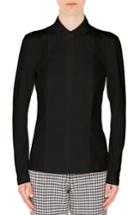 Women's Akris Punto Grommet Collar Blouse - Black