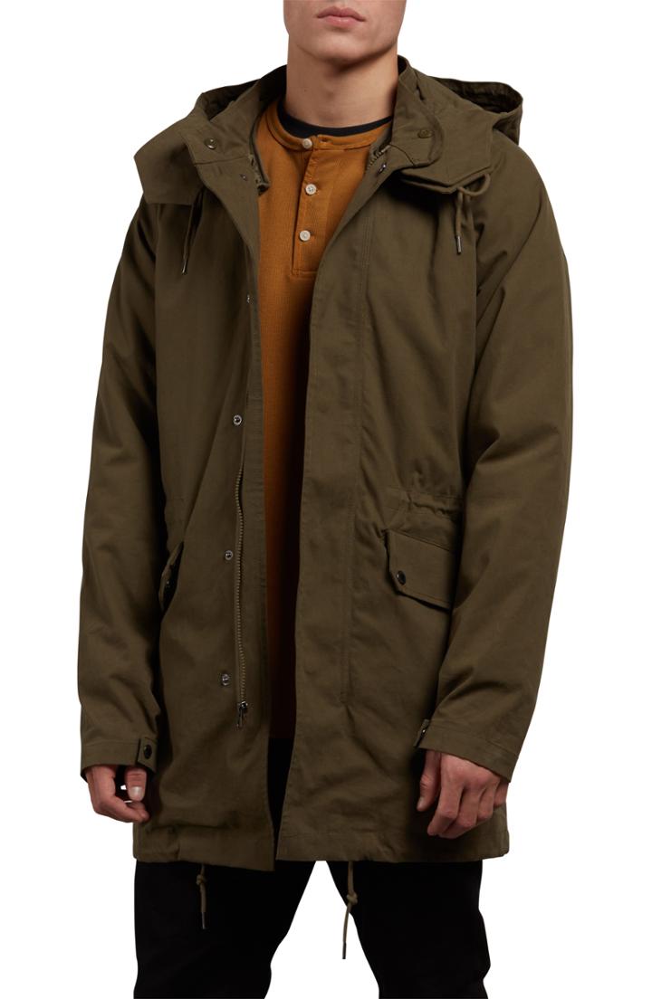Men's Volcom Hooded Parka, Size - Green