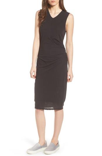 Women's James Perse Shirred Midi Dress - Grey