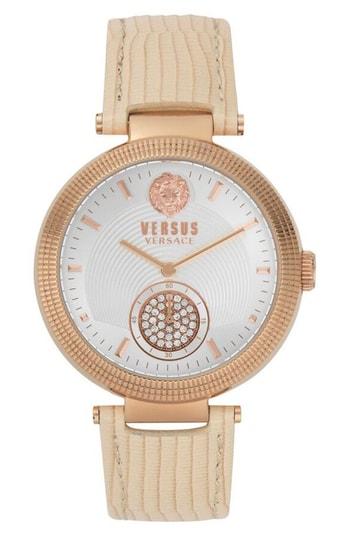 Women's Versace Star Ferry Leather Strap Watch, 38mm