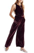 Women's Cupcakes And Cashmere Velvet Jumpsuit - Red