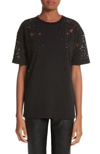 Women's Stella Mccartney Burnout Star Tee Us / 34 It - Black