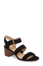 Women's J.crew Three-strap Suede Sandal .5 M - Black