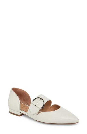 Women's Linea Paolo Dean Pointy Toe Flat M - White