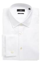 Men's Boss Jameson Slim Fit Diamond Weave French Cuff Tuxedo Shirt .5 R - White