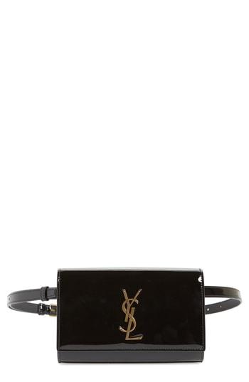 Saint Laurent Kate Patent Leather Belt Bag - Black