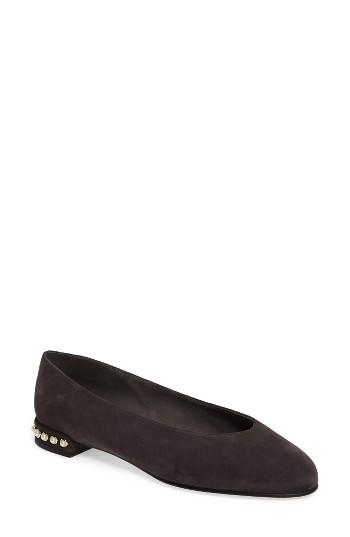 Women's Stuart Weitzman Chicpearl Ballet Flat M - Grey