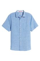 Men's Tommy Bahama Lanai Tides Linen Blend Sport Shirt, Size - Blue