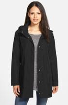 Women's Eileen Fisher Hooded Organic Cotton Blend Coat, Size - Black
