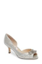 Women's Nina Cyrene Crystal Embellished Half D'orsay Pump M - Metallic