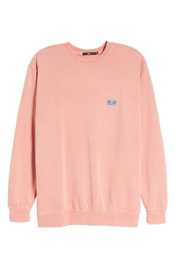 Men's Obey Flashback Pigment Dyed Sweatshirt - Coral