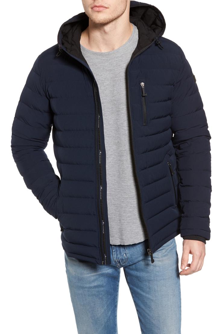 Men's Moose Knuckles Fullcrest Quilted Down Jacket, Size - Blue