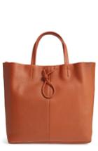 Shinola Latigo Square Pebbled Leather Shopper Tote - Brown
