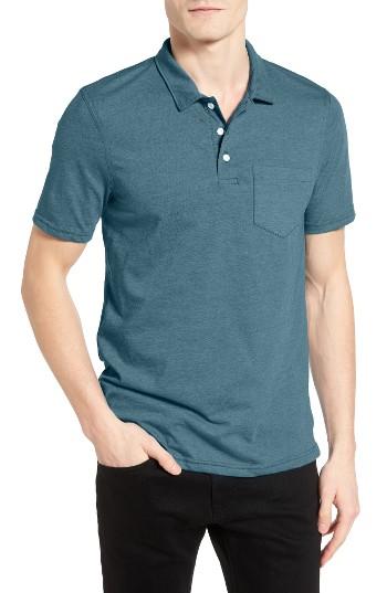 Men's 1901 Slim Fit Heathered Jersey Pocket Polo - Blue/green