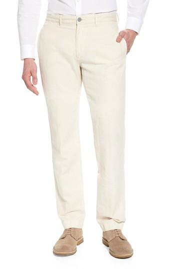 Men's Billy Reid Leonard Slim Leg Cotton & Linen Chinos - Beige