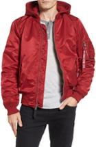 Men's Alpha Industries Ma-1 Natus Hooded Bomber Jacket - Red