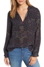 Women's Velvet By Graham & Spencer Floral V-neck Blouse - Blue