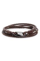 Men's Link Up Braided Leather Wrap Bracelet