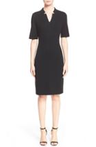 Women's St. John Collection Elbow Sleeve Pique Milano Knit Dress - Black