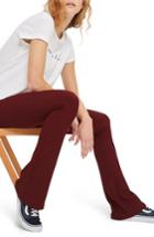 Women's Topshop Ribbed Flare Pants Us (fits Like 10-12) - Burgundy