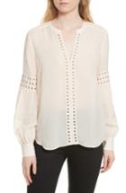 Women's Veronica Beard Willa Eyelet Trim Blouse