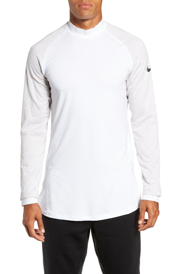 Men's Niko Pro Therma Long Sleeve Mock Neck T-shirt R - White