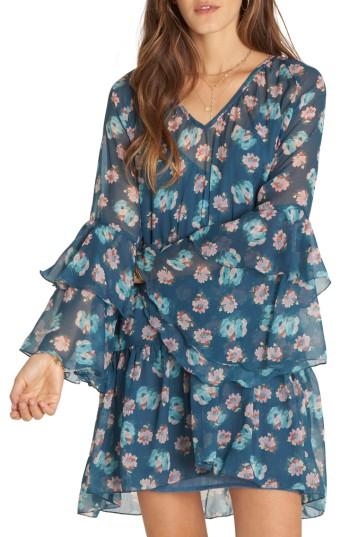 Women's Billabong Stevie Sunday Ruffle Print Dress - Blue