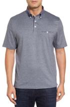 Men's Thomas Dean Heathered Button Down Polo, Size - Blue