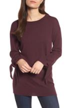 Women's Trouve Tie Sleeve Sweater, Size - Burgundy