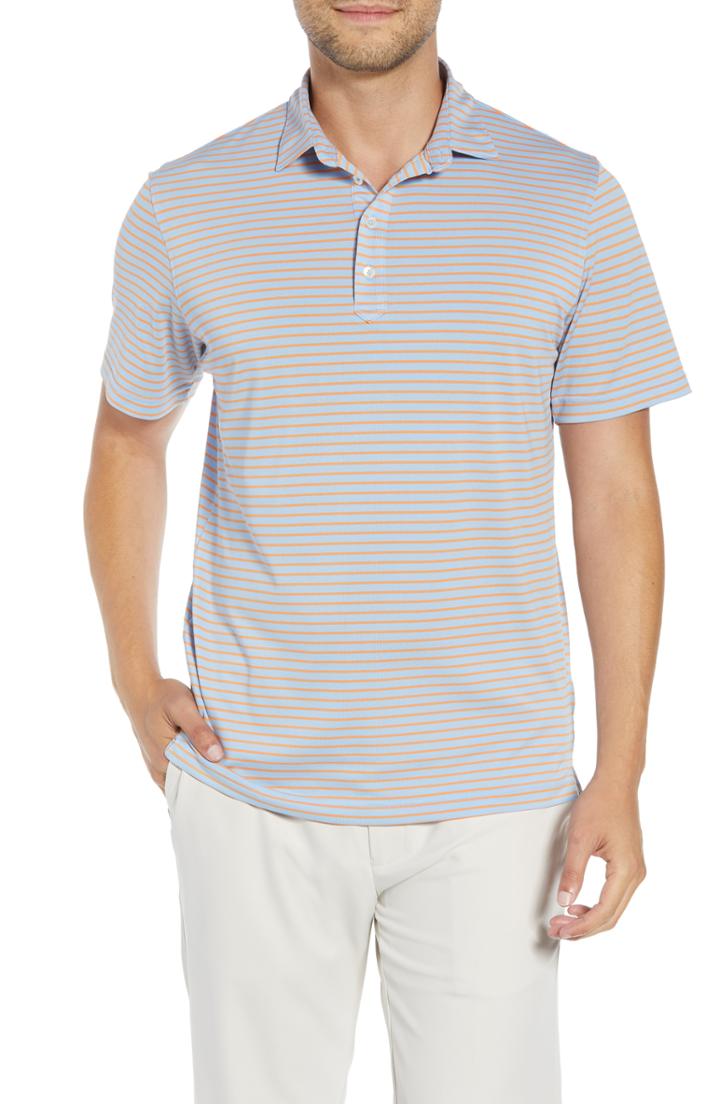 Men's Johnnie-o Myers Regular Fit Stripe Prep-formance Polo - Blue