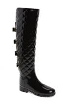 Women's Hunter Refined Gloss Quilted Over The Knee Rain Boot M - Black