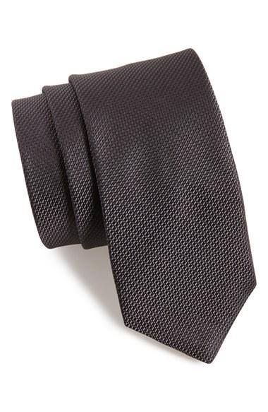Men's Ted Baker London Solid Silk Tie, Size - Black