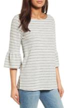 Women's Pleione Stripe Knit Bell Sleeve Top - Grey