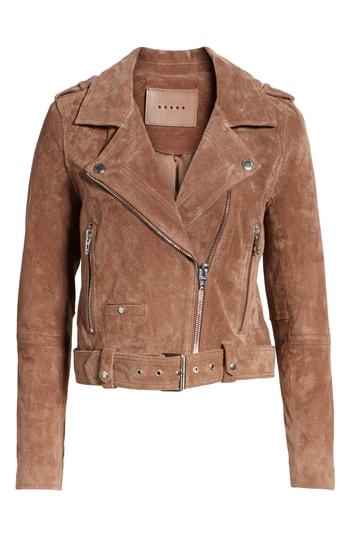 Women's Blanknyc Morning Suede Moto Jacket, Size - Brown