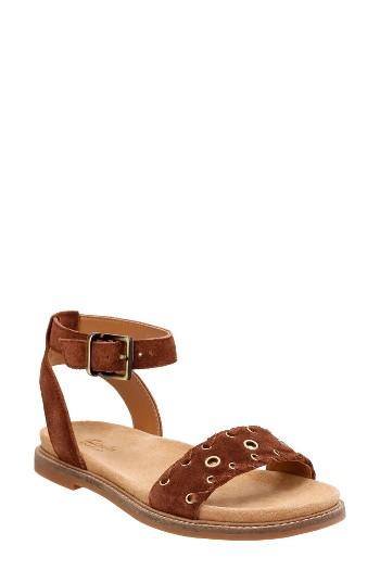 Women's Clarks Corsio Amelia Ankle Strap Sandal M - Brown