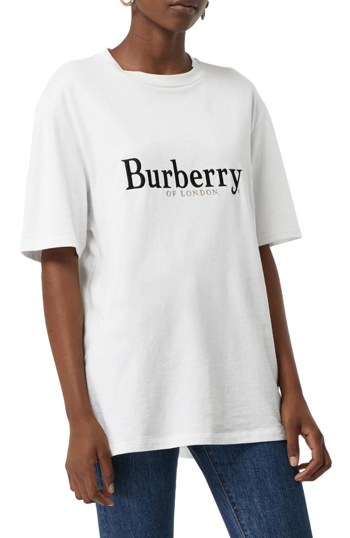 Women's Burberry Lopori Archive Logo Tee - White