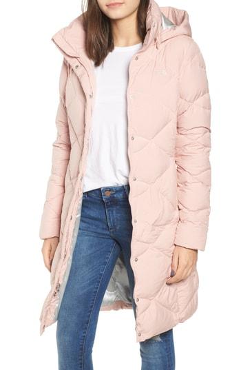 Women's The North Face Miss Metro Ii Water Repellent 550 Fill Power Down Hooded Parka - Pink