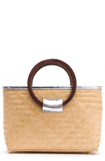 Frances Valentine Large Woven Bamboo Shopper - Ivory