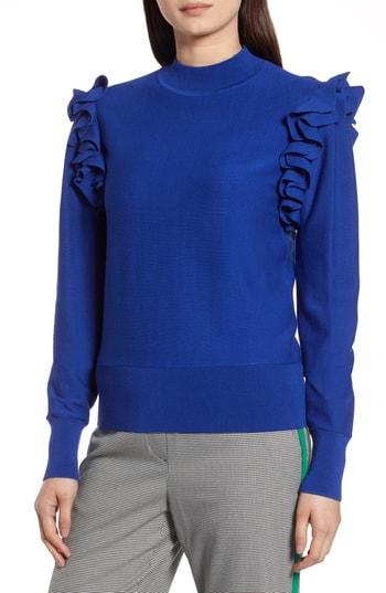 Women's Halogen Detachable Sleeve Sweater - Blue