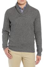 Men's Peter Millar Mountainside Wool Blend Shawl Sweater - Grey