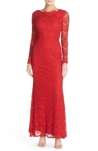 Women's Js Collections Lace Column Gown