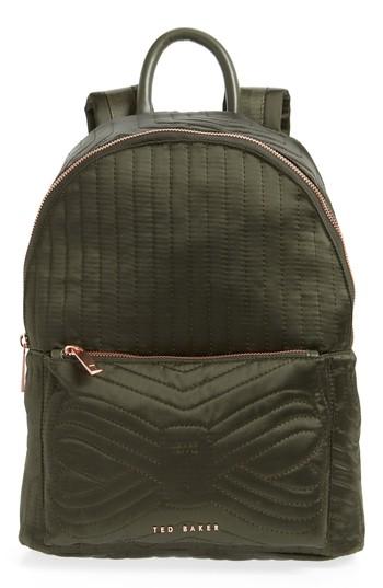 Ted Baker London Quilted Bow Backpack - Green