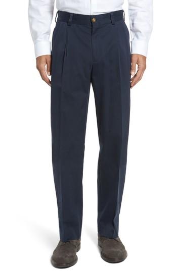Men's Bills Khakis Classic Fit Pleat Front Chamois Cloth Pants X Unhemmed - Blue