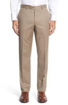 Men's Nordstrom Men's Shop Flat Front Wool Trousers - Beige